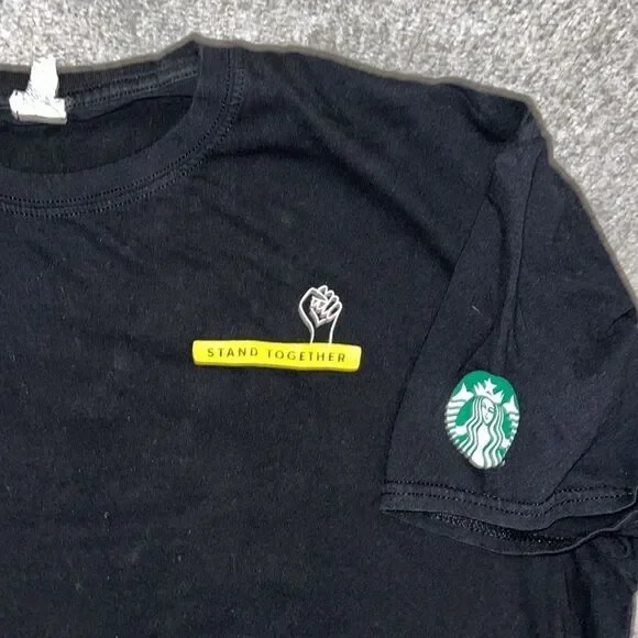 Stand together by Starbucks black barista coffee server T shirt XL Slim (L) Mens - Picture 2 of 4